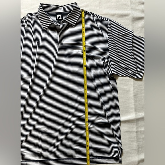 FootJoy Blue and White Striped Men's Polo Shirt Size XL - Picture 8 of 8